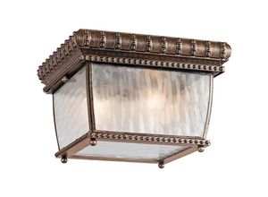 4059157269088 - Außenleuchte Deckenlampe IP44 Metall Glas Bronze D 235 cm 2 Flammig E14