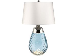 4059157269385 - Tischleuchte Schreibtischlampe Beistelllampe Nachttischlampe Glas Blau h 605 cm