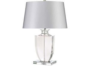 4059157269453 - Etc-shop - Tischleuchte Beistellleuchte Schlafzimmerlampe E27 Glas Sockel silber h 63 cm