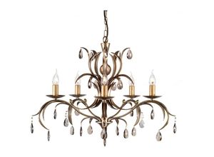 4059157269484 - Etc-shop - Kronleuchter Hängelampe Metall Glas Esszimmerleuchte d 72 cm Bronze 5 Flammig