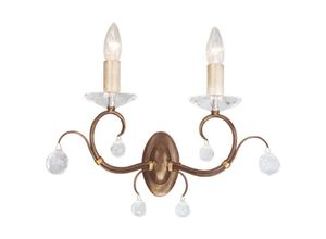 4059157269835 - Wandleuchte Lampe Metall geschliffenes Glas Bronze b 39 cm Flurleuchte 2 Flammig