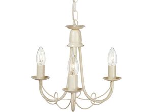 4059157270145 - Etc-shop - Kronleuchter Deckenleuchte Hängelampe Stahl Beige Gold d 37 cm 3 Flammig