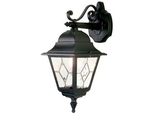 4059157270336 - Etc-shop - Außenleuchte Wandlampe ALU-Druckguss Glas Schwarz h 45 cm E27 IP43 Antik Laterne