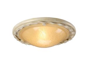 4059157270619 - Etc-shop - Deckenleuchte Lampe Metall Elfenbein Gold Wohnzimmerleuchte D30cm Blätter-Design