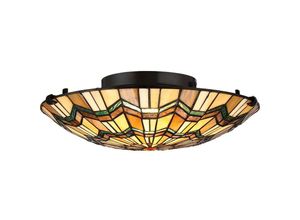 4059157271715 - Etc-shop - Deckenleuchte Lampe Wohnzimmerleuchte Tiffany-Glas Stahl BxL 421x421