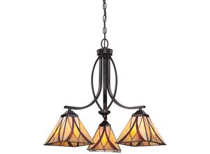 4059157271791 - Etc-shop - Kronleuchter Deckenlampe Hängeleuchte Tiffany-Glas Metall d 584 cm 3 Flammig