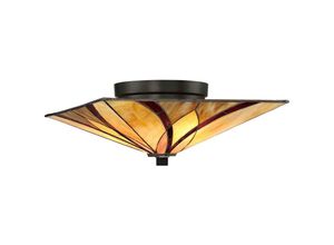 4059157271807 - Deckenleuchte Wohnzimmerlampe Bronze Leuchte Tiffany-Glas Metall 2 Flammig