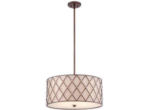 4059157271913 - Etc-shop - Hängeleuchte Deckenlampe Pendelleuchte Stahl Leinen d 559 cm 4 Flammig Kupfer