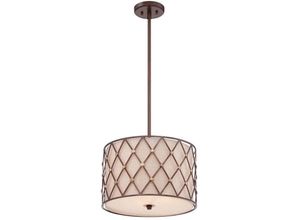 4059157271920 - Etc-shop - Hängeleuchte Deckenlampe Pendelleuchte Stahl Leinen d 406 cm 3 Flammig Kupfer