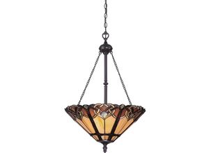 4059157271982 - Etc-shop - Hängeleuchte Deckenlampe Pendelleuchte Tiffany-Glas Stahl d 408 cm 3 Flammig