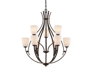 4059157272095 - Etc-shop - Kronleuchter Deckenlampe Hängelampe Esszimmerleuchte Metall Glas Bronze d 813cm