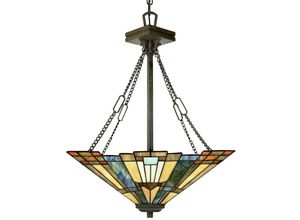 4059157272859 - Hängeleuchte Deckenlampe Pendellampe Tiffany-Glas Metall d 445cm Esszimmerlampe