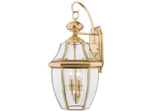 4059157273504 - Etc-shop - Außenleuchte Laterne Wandlampe Messing Glas h 531cm Klassisch 2 Flammig Veranda