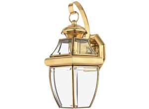 4059157273528 - Etc-shop - Außenleuchte Laterne Wandlampe Messing Glas h 356cm Klassisch Hoflampe Veranda