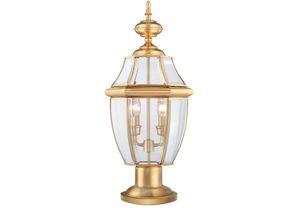 4059157273559 - Etc-shop - Außenleuchte Gartenlampe Sockelleuchte 57cm Messing klassisch Wegleuchte Laterne