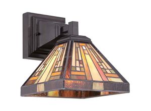 4059157273917 - Etc-shop - Wandleuchte Lampe Tiffany-Glas Metall Bronze b 203 cm Flurleuchte 1 Flammig