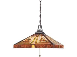 4059157273924 - Hängelampe Deckenleuchte Pendellampe Tiffany-Glas Metall d 457cm Vintage-Bronze