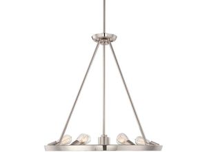 4059157274068 - Kronleuchter Hängeleuchte Esszimmerlampe Deckenlampe Silber D 71 cm 6 Flammig