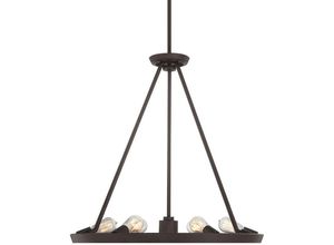 4059157274075 - Kronleuchter Hängeleuchte Esszimmerlampe Deckenlampe Bronze d 71 cm 6 Flammig