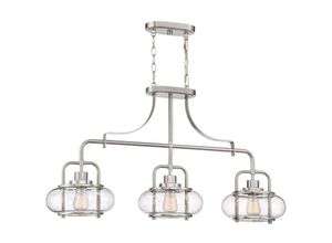 4059157274235 - Etc-shop - Hängeleuchte Deckenlampe Pendellampe Metall Glas Nickel b 965 cm Esszimmerlampe