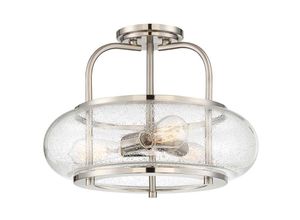 4059157274266 - Deckenleuchte Lampe Wohnzimmerleuchte Metall Glas Nickel d 406 cm