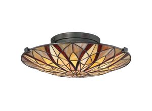 4059157274310 - Etc-shop - Deckenleuchte Wohnzimmerleuchte Lampe Tiffany-Glas Bronze 2 Flammig d 421 cm