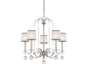 4059157274372 - Kronleuchter Hängeleuchte D 706 cm Deckenlampe Metall Silber Esszimmerleuchte