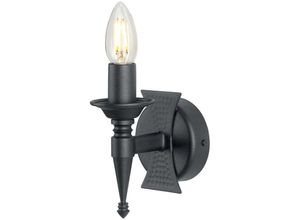 4059157274716 - Wandleuchte Lampe Eisen Schwarz B 10 cm 1 Flammig klassisch Flurlampe