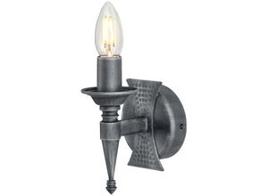 4059157274723 - Etc-shop - Wandleuchte Lampe Eisen Schwarz Silber b 10 cm 1 Flammig klassisch Flurlampe