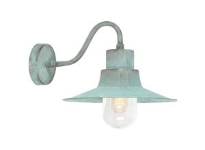 4059157275140 - Etc-shop - Außenlampe Wandleuchte Gartenlampe Messing Glas Grün h 24 cm Hofleuchte IP44