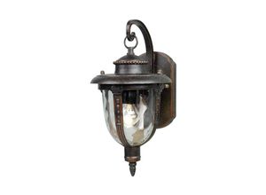 4059157275379 - Etc-shop - Wandlampe Laterne Außenleuchte Metall mundgeblasenes Glas h 325 cm Bronze