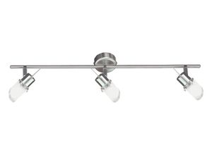 4059157276932 - Deckenleuchte Deckenstrahler Spotleuchte Esszimmer Metallgeflecht Deckenlampen aus Glas verstellbar Metall silber 3x G9 Fassung LxBxH 60x7x14 cm