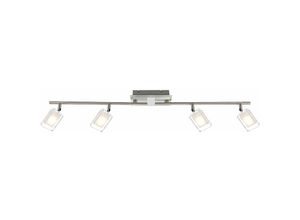 4059157277052 - Spotleuchte Deckenlampe Leuchte Wohnzimmerleuchte Spotleiste Schlafzimmer 4 flammig Spots beweglich Nickel matt klar 4x led 6W 550Lm 3000K HxLxB