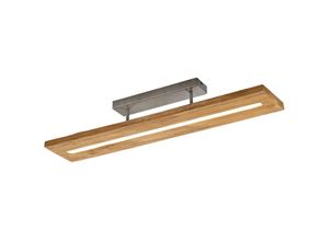 4059157278745 - Etc-shop - Deckenleuchte Wohnzimmer Holz led Schlafzimmerlampe Deckenlampe led mit Holzoptik Metall nickel matt 1x led 27W 3000Lm warmweiß LxBxH