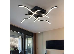 4059157279964 - Deckenleuchte im Wellen Design Deckenlampe geschwungen Stahl schwarz Kunststoff klar 19 Watt led 1920 Lumen warmweiß Wohnzimmer Schlafzimmer Flur