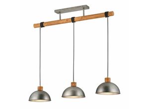 4059157281479 - Etcshop - Pendelleuchte höhenverstellbar Esstisch Pendelleuchte Holz Vintage 3 Flammig Lampe Holzbalken Hängeleuchte Metall 3xE27 LxBxH 107x25x215