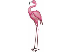 4059157282490 - Etc-shop - Flamingo Solarleuchten Gartendeko pink Gartenfiguren für Außen Tiere Stahl rosa 3xLED h 89 cm