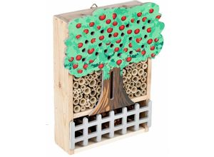 4059157287389 - Etc-shop - Insektenhotel natürliche Materialien Insektenhaus aus Naturholz Wetterfest Marienkäfer Bienen Holz Apfelbaum Design LxBxH 24x7x30 cm