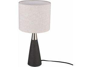 4059157288218 - Etc-shop - Tischleuchte beige Schirm Tischlampe Modern Design Tischleuchte Wohnzimmer Beton Textil 1x E27 DxH 20x42 cm