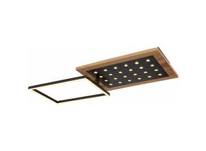 4059157314771 - Etc-shop - Deckenleuchte Deckenlampe Wohnzimmerleuchte schwarz dunkelbraun Holzleuchte Memory Metall mdf 1x led 24 w 1100lm l 635 cm