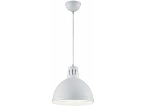 4059157317215 - Etc-shop - Hängeleuchte Esszimmerlampe höhenverstellbar hängend rund 1 flammig Pendelleuchte weiß Metall 1x E27 Fassung DxH 30x150 cm