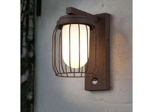 4059157317444 - Lampe für Außen Wandlampe Outdoor Vintage Außenleuchte IP44 Hauswandleuchte Gitteroptik rostfarben Industriell rost Glas klar 1x E27 Fassung HxB