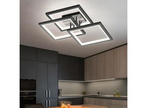 4059157318373 - Dimmbare Deckenleuchte Wohnzimmer Deckenlampe led Wohnzimmer dimmbar Lampe Schlafzimmer Decke grau Metall 37W 3800Lm warmweiß LxBxH 56x56x175 cm 4059157318373 - Dimmbare Deckenleuchte Wohnzimmer Deckenlampe led Wohnzimmer dimmbar Lampe Schlafzimmer Decke grau Metall 37W 3800Lm warmweiß LxBxH 56x56x175 cm