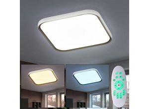 4059157319097 - Deckenleuchte dimmbar mit Fernbedienung Deckenlampe Wohnzimmerleuchte cct Metall weiß led 35W 3500lm 2800-5500K warmweiß-kaltweiß LxBxH 48x48x4 cm 4059157319097 - Deckenleuchte dimmbar mit Fernbedienung Deckenlampe Wohnzimmerleuchte cct Metall weiß led 35W 3500lm 2800-5500K warmweiß-kaltweiß LxBxH 48x48x4 cm
