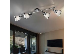 4059157319592 - Etc-shop - Deckenleuchte Deckenlampe Spotleiste Wohnzimmerlampe Strahler verstellbar Metall Textil chrom grau 4-flammig E14 Fassungen LxBxH 4059157319592 - Etc-shop - Deckenleuchte Deckenlampe Spotleiste Wohnzimmerlampe Strahler verstellbar Metall Textil chrom grau 4-flammig E14 Fassungen LxBxH