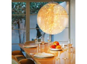 4059157329607 - Etc-shop - Kugel Hängelampe Glas amber led Esszimmer Pendelleuchte hängend Deckenlampe rund 1 Flammig Metall 1x led 12 Watt 960 Lumen DxH 30x150 cm