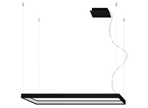 4059157331877 - Hängelampe Pendelleuchte Wohnzimmerlampe LED Designleuchte Alu schwarz H 150 cm