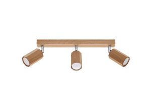 4059157332379 - Deckenleuchte Holzlampe Deckenstrahler Eiche L 45 cm Wohnzimmerleuchte 3 Flammig