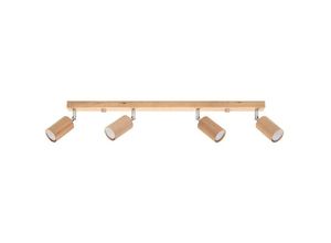 4059157332737 - Deckenstrahler Deckenleuchte Holzlampe l 80 cm Spots beweglich Wohnzimmerleuchte