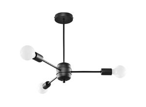 4059157333352 - Etc-shop - Deckenleuchte Wohnzimmerleuchte Esszimmerlampe Stahl Schwarz d 61 cm 3 Flammig